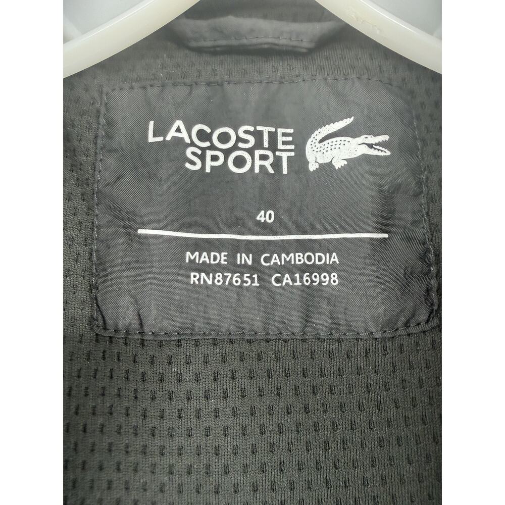 Lacoste Sport Womens Light Zippered Tennis Jacket Windbreaker Hood Black Size 40 - Picture 4 of 10
